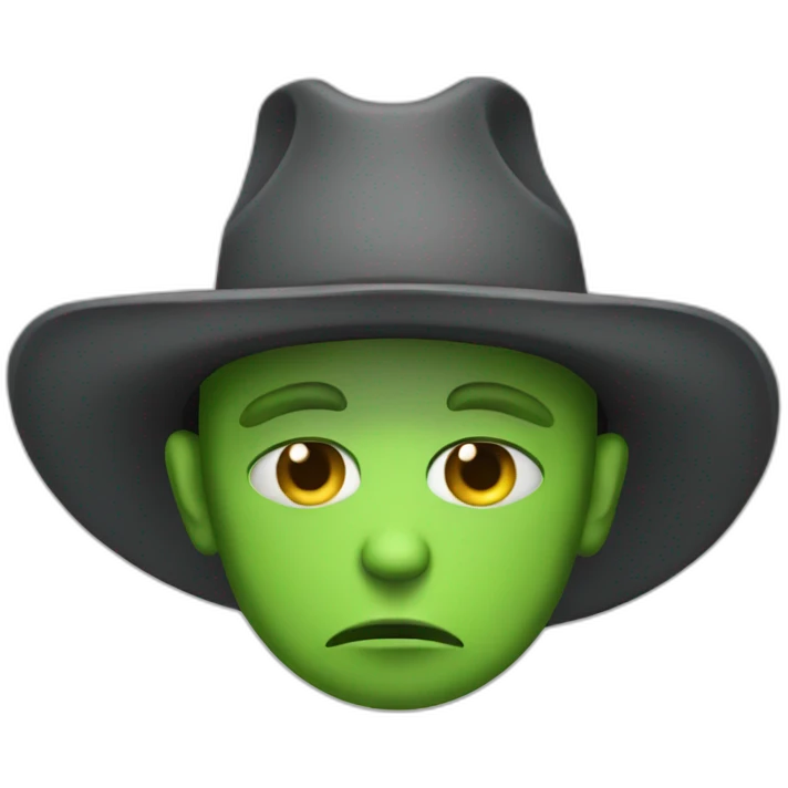 A sad alien cowboy emoji