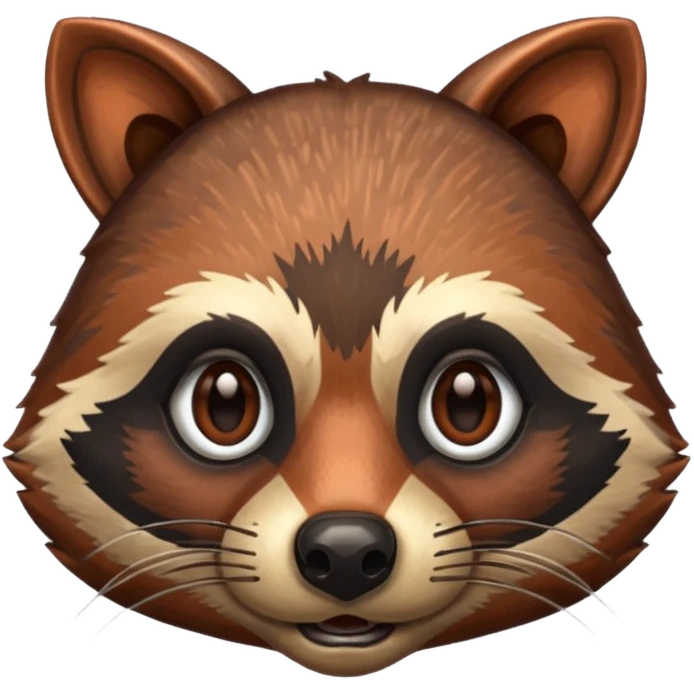 Copper racoon face emoji