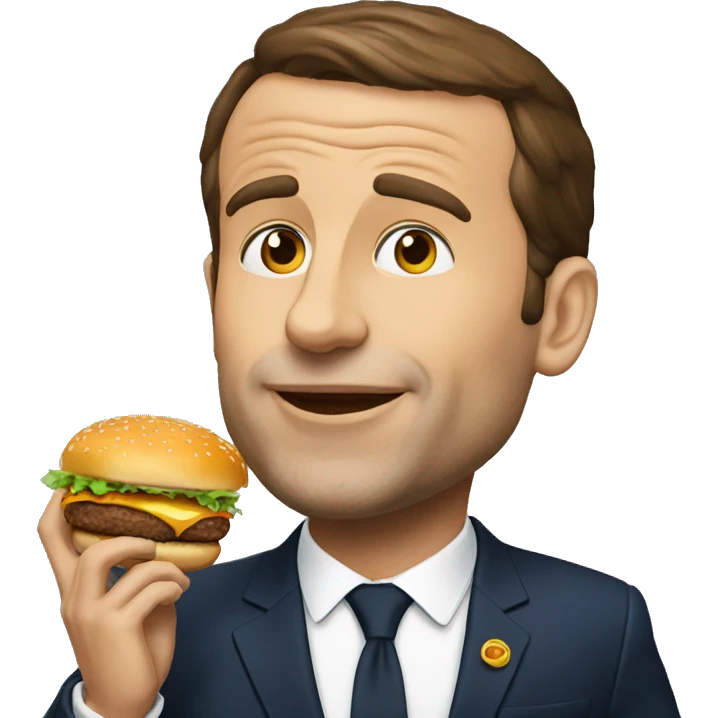 macron eat burger  emoji