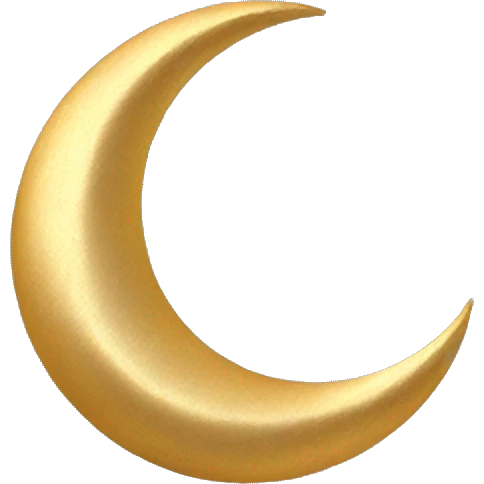 metallic gold crescent moon  emoji