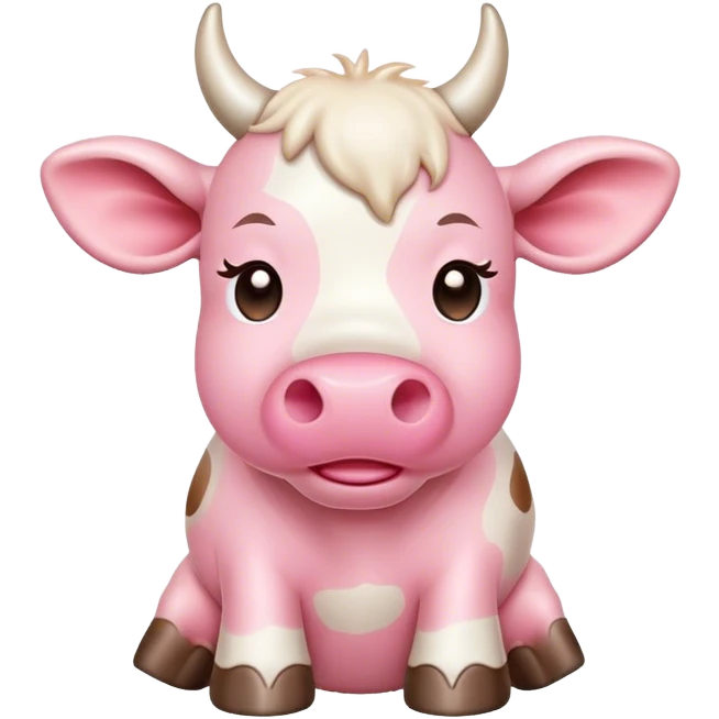 Pink kawaii cow  emoji