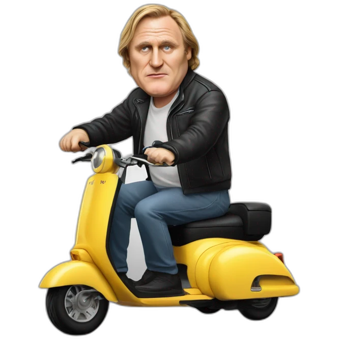 Gerard depardieu sur un scooter emoji