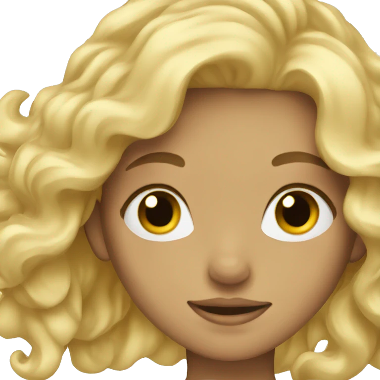 blonde wavy hair girl  emoji