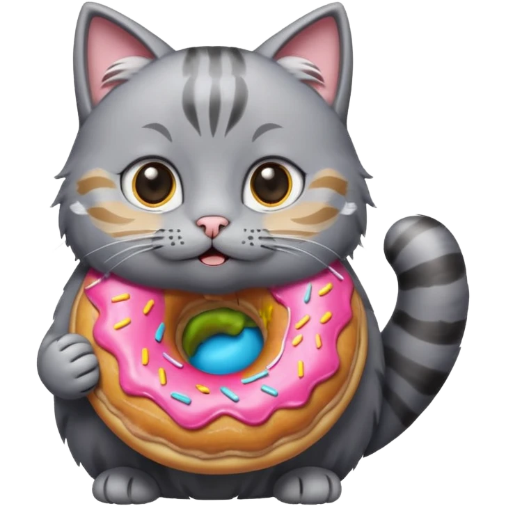 cat grey donut emoji