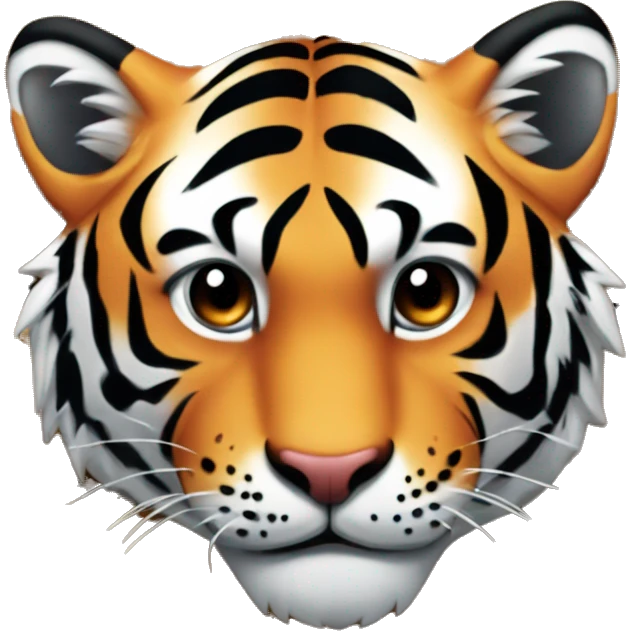 Tiger smiling as a piece of fire wood emoji