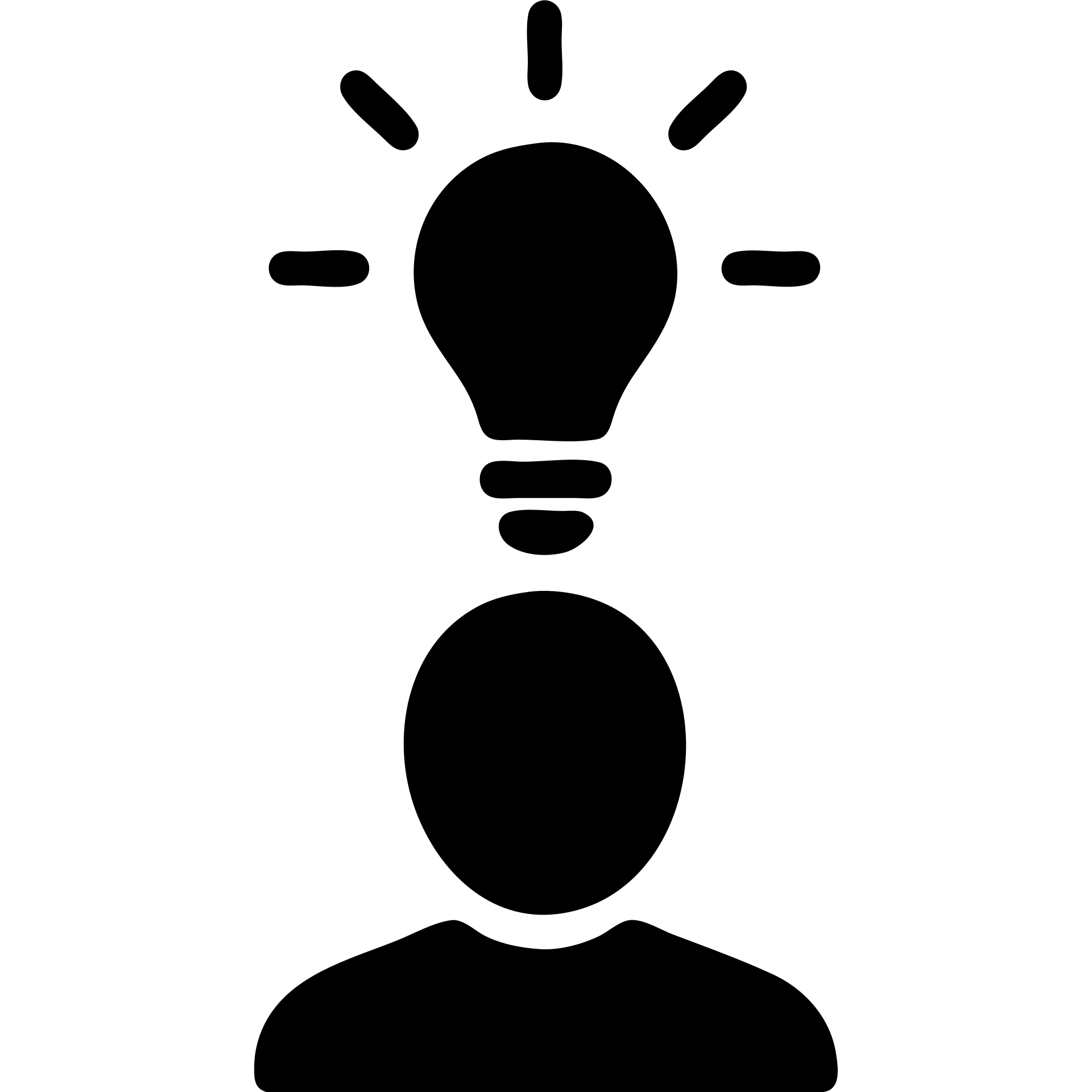 icon of a person with a lightbulb above their head, symbolizing an idea emoji