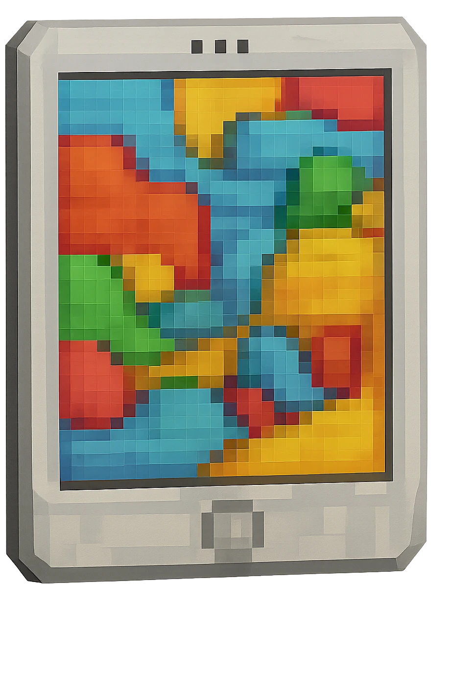 Enhance the surreal effect strongly on this 3D minimal iPad, keeping it ultra-minimal with no logos or accessories, on a transparent background, in low poly 3D style. emoji