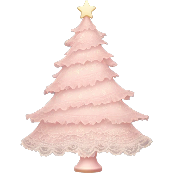 vintage rococo light pink christmas tree with lace and frills emoji