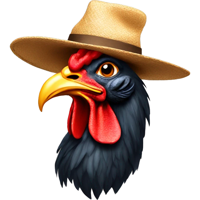 Rooster with hat emoji