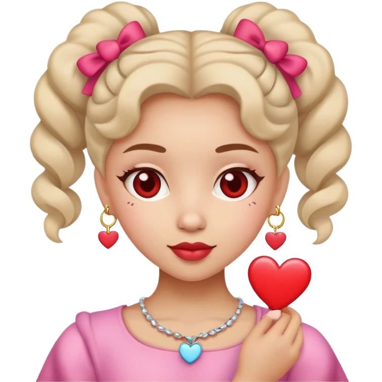 Girly girl with heart accessories emoji