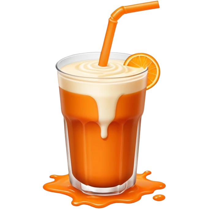 Thai tea with a splash of milk inside emoji