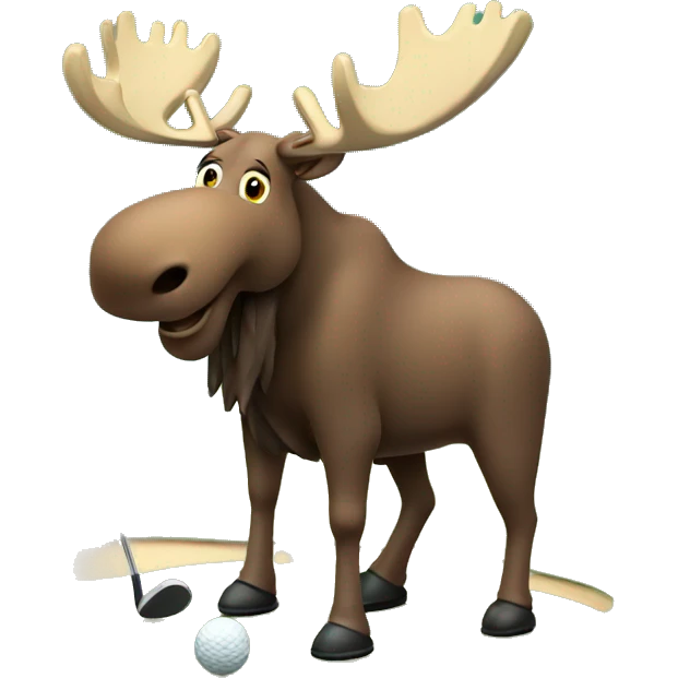 moose golfing  emoji