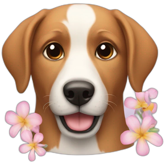 dog with flowers emoji