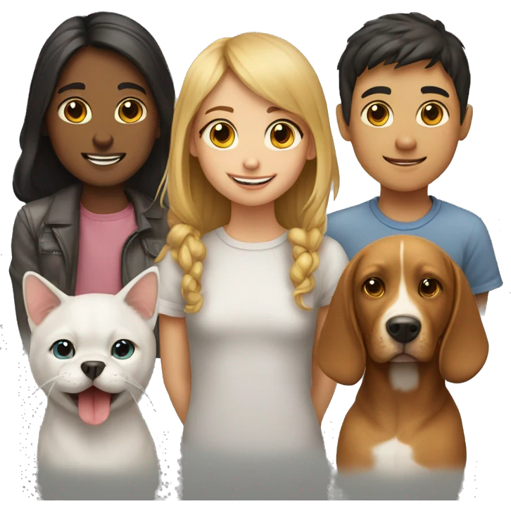 boy, girl, cat, dog emoji