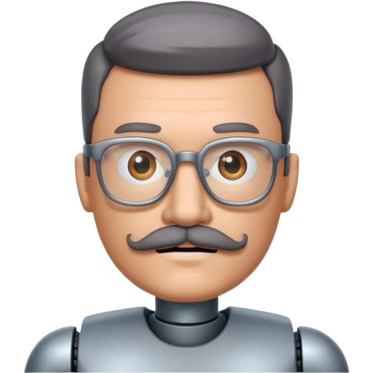 robotic man with glasses mustache  emoji