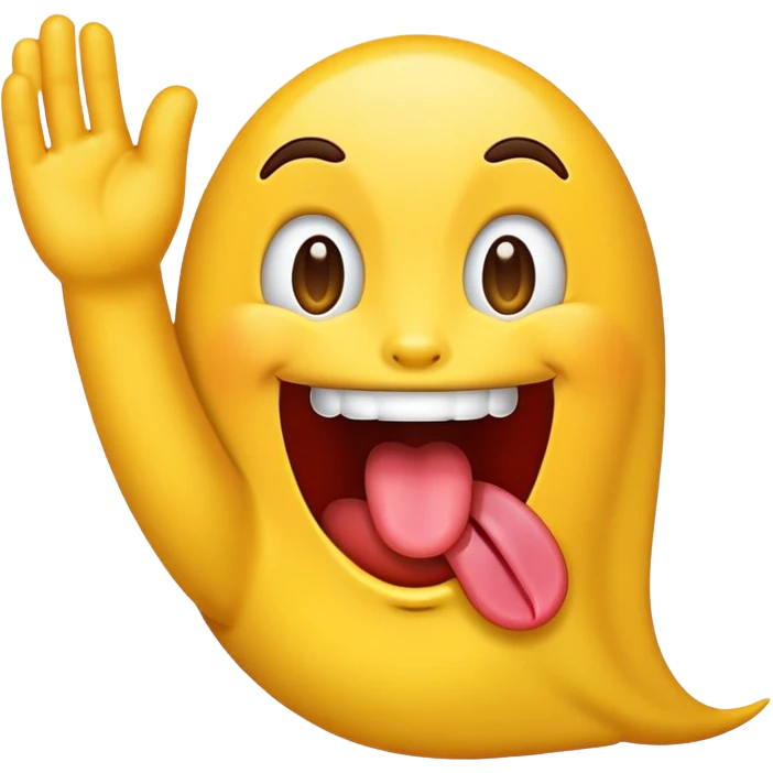 Excited ios emoji tongue waving around emoji