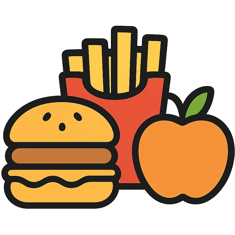 gold and black outlined icon for Food emoji