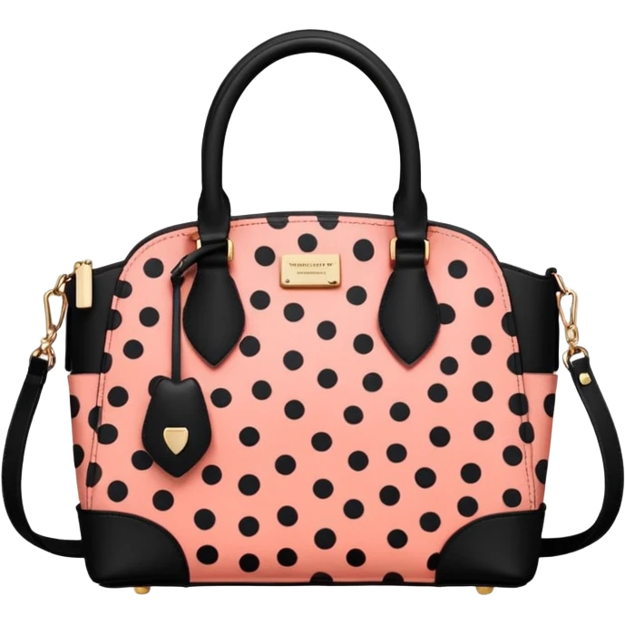 Bright Coral pink and black Cheetah print handbag emoji