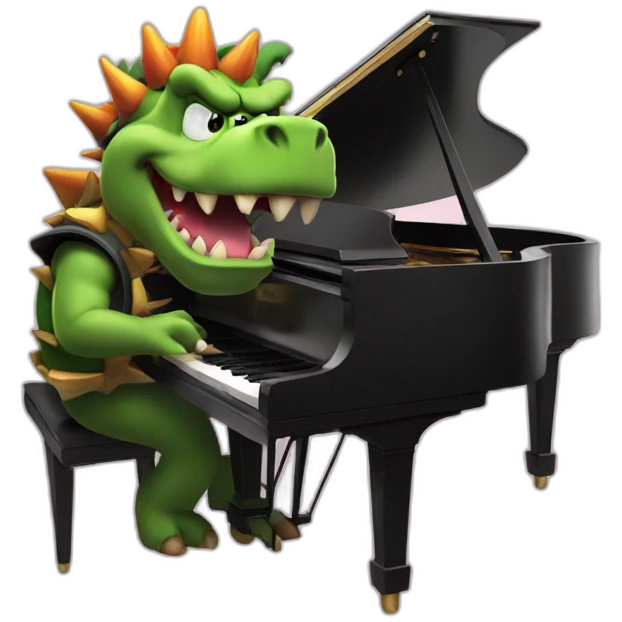 Bowser playing Piano emoji
