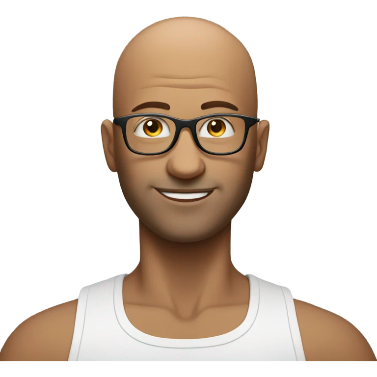 Bald guy wearing glasses doing yoga emoji