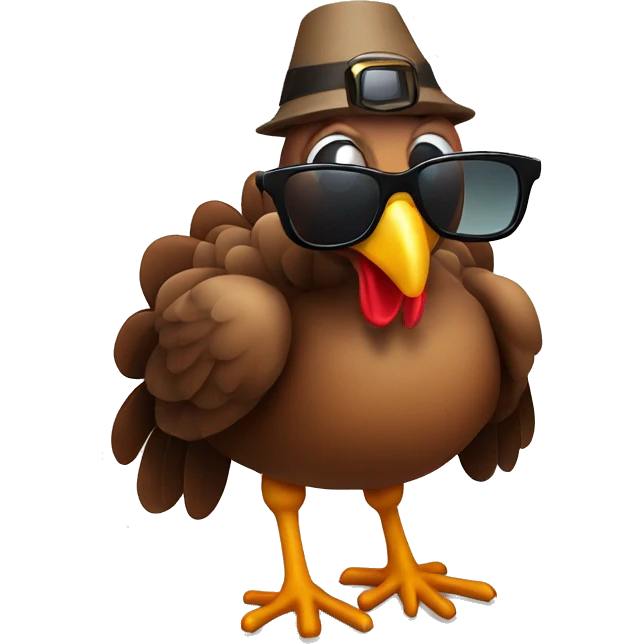 Turkey with sunglasses emoji