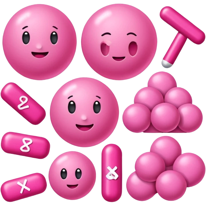 pink math symbols - addition, subtraction, multiplication, division emoji