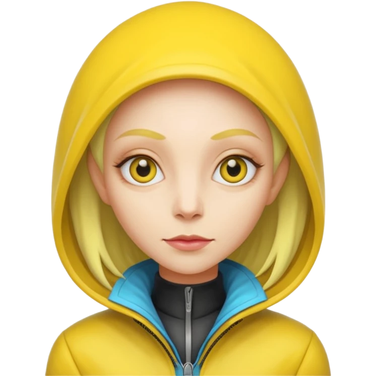 Lady Alien with yellow jacket, Half body. emoji