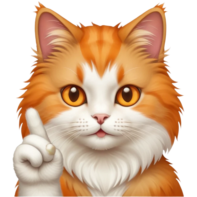 Cat holding up middle finger emoji