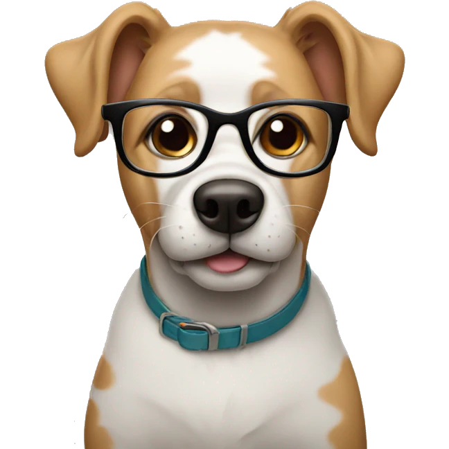 dog with glasses emoji