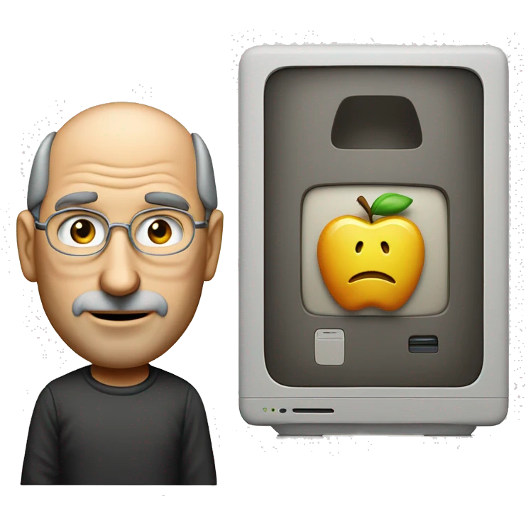 Steve Jobs with Macintosh emoji