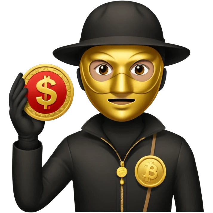 Robber emoji holding a 💰 wearing a mask that is made of robber suit without showing his hand the 💰 need to be in the left emoji