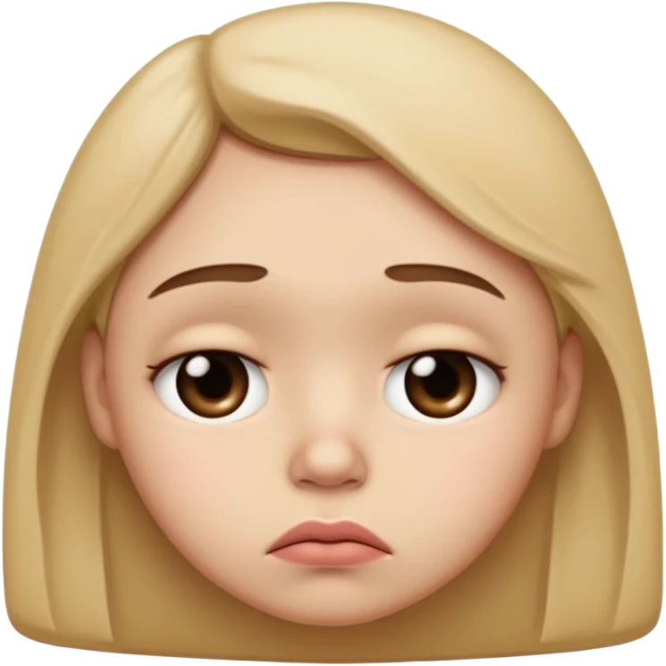 sad face with a big pouty bottom lip, and sad eyes emoji