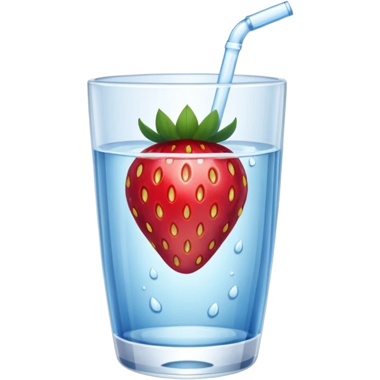 glass of water with strawberry emoji