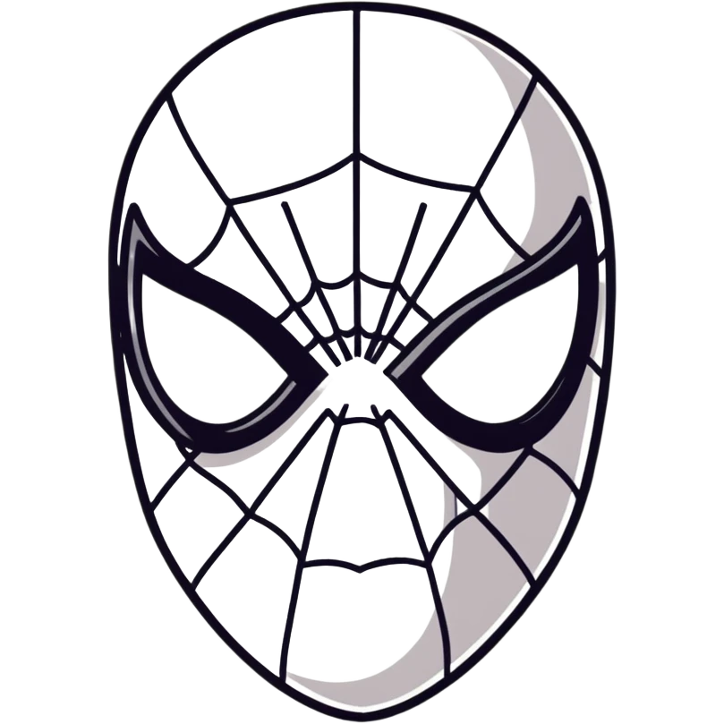cartoon sticker style Spider-man mask emoji