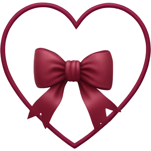 Burgundy heart with bow emoji