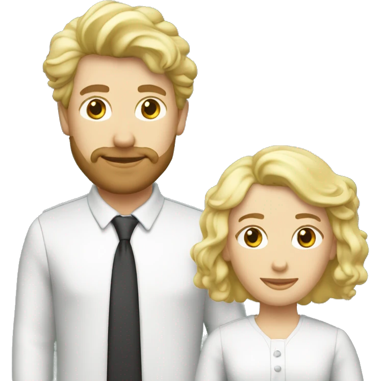 Paar blond und rothaarig mit weißen Pudel emoji