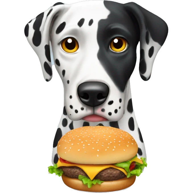 Dalmation with burger  emoji