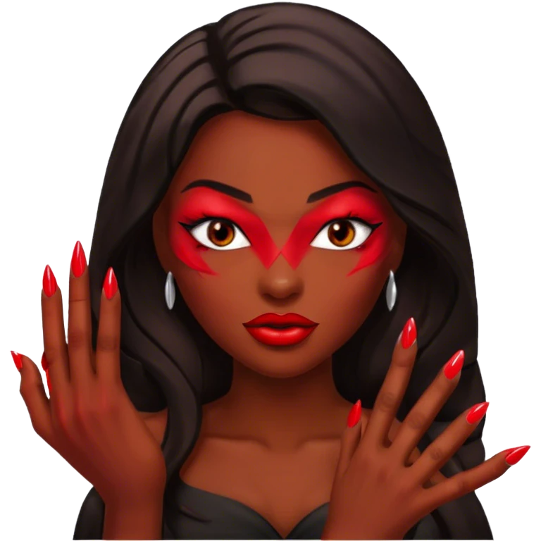 Baddie slay with nails and juicy lips emoji