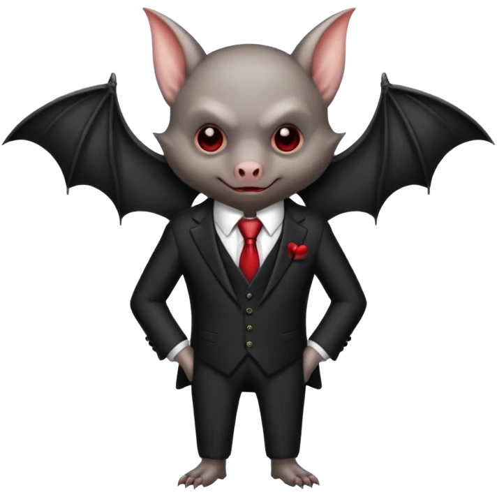 Vampire bat wearing suit emoji