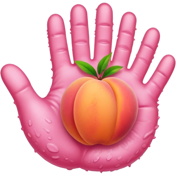 peach with handprint emoji