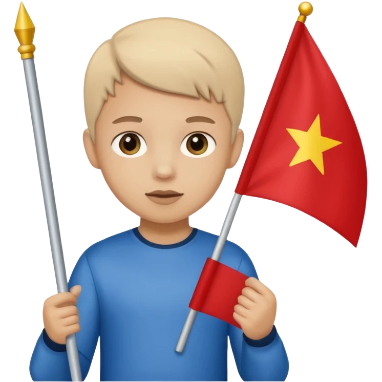 Flag holder kid emoji