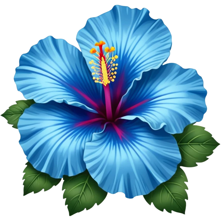 Blue hibiscus flower emoji