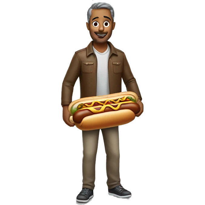 man with a hotdog emoji