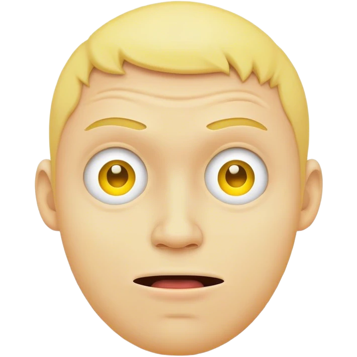 The yellow circle face guy in a cringe face emoji