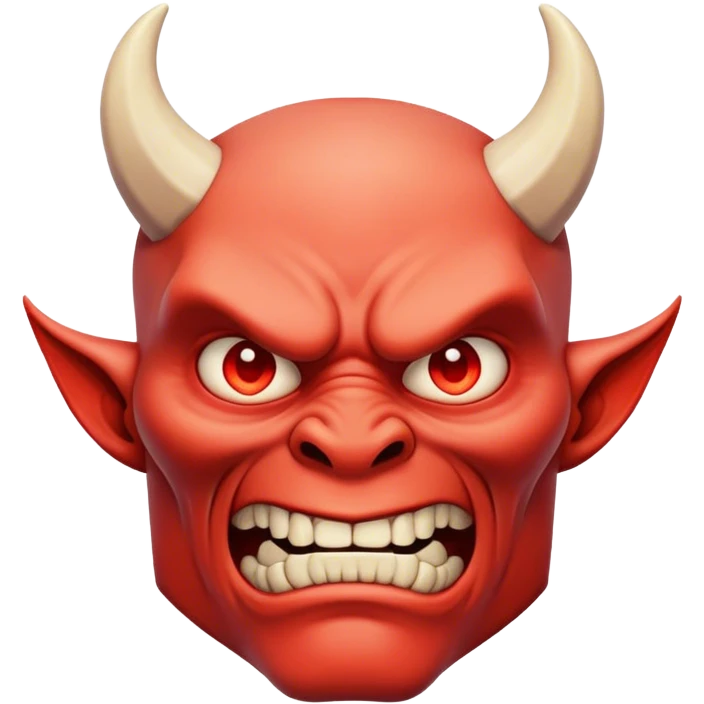 😈 with a chin that is a brick emoji