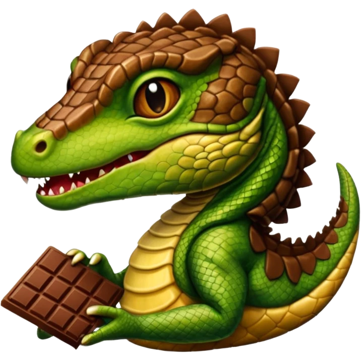 Reptile  eating chocolate emoji