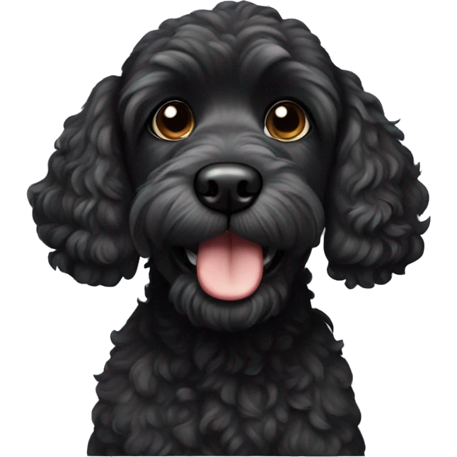 black cockapoo dog emoji