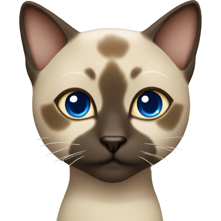 Dark Brown face - beige body female thai cat with blue eyes  emoji