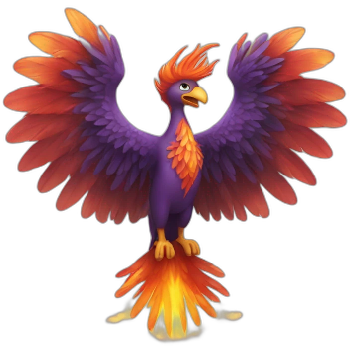 Phoenix mit einem Herz im mund emoji
