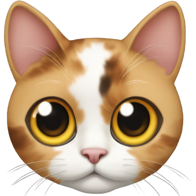 Calico cat with huge eyes emoji